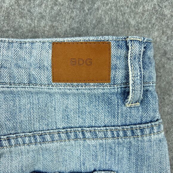 BDG Shorts Womens‎ 28 Blue Camo High Rise Dree Cheeky Frayed Cutoff Denim Jeans - Picture 10 of 13